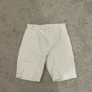 White biker shorts